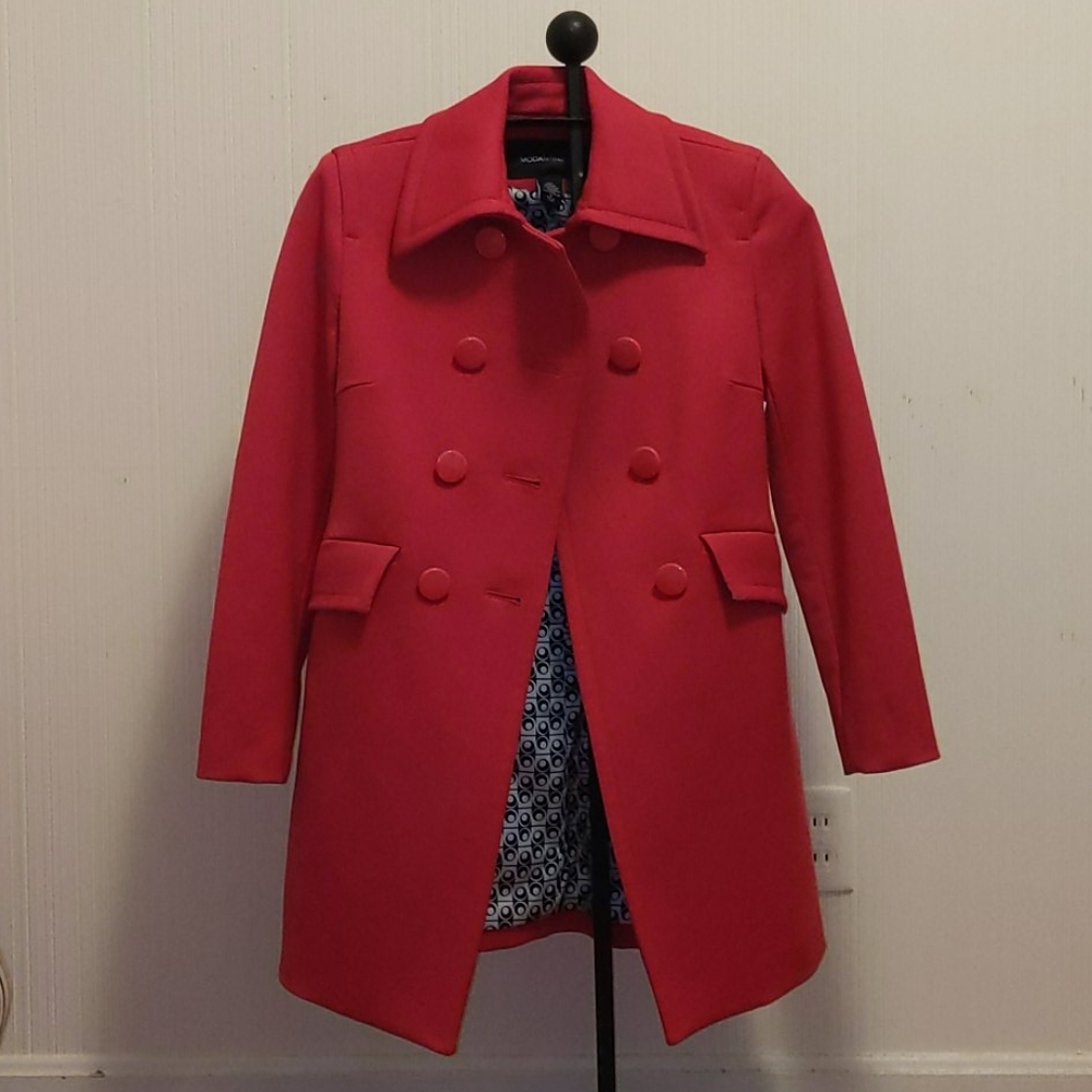 Hot pink pea coat